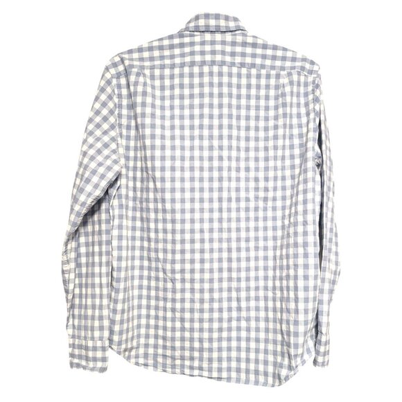 J. Crew Flex Blue & White Gingham Check Button-Down Shirt Size L - Picture 2 of 7